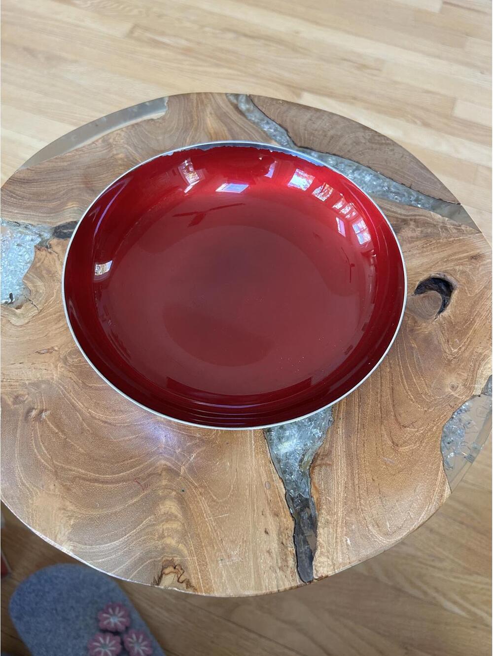 Vintage Reed & Barton Red Enameled Serving Bowl
